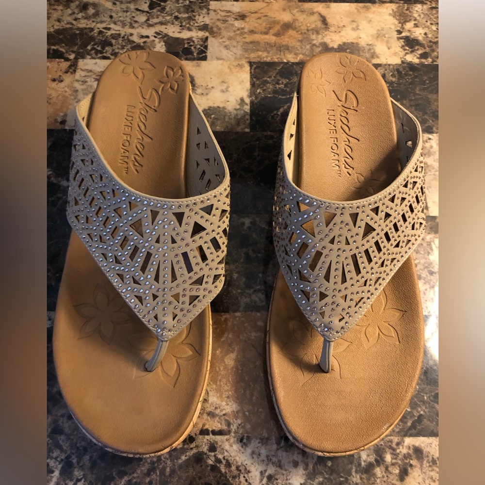 Skechers cork wedge sandal size 8.5